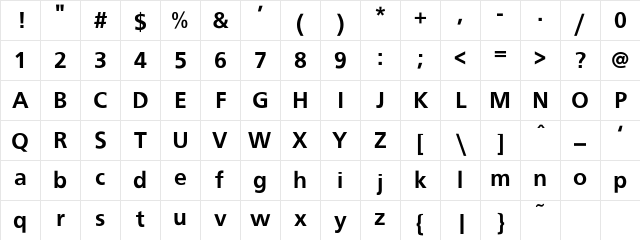 Roissy Bold Character Map