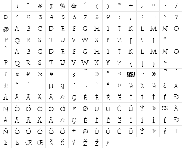 RomanStonecut Regular Character Map RomanStonecut Regular Character Map