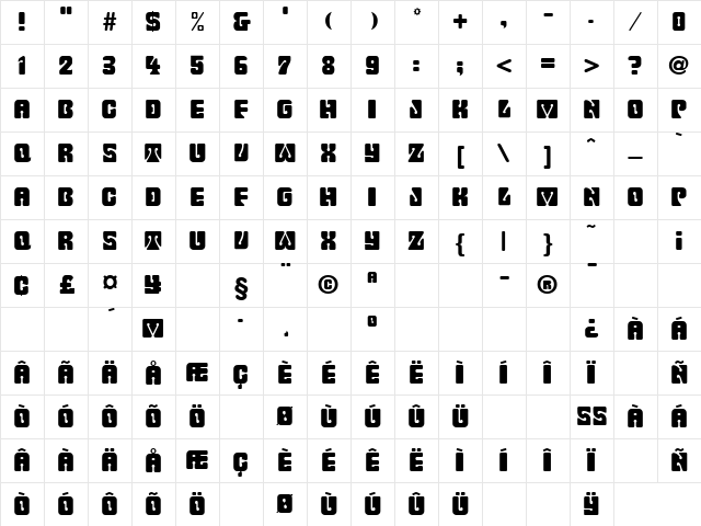 Rosenzweig Regular Character Map Rosenzweig Regular Character Map