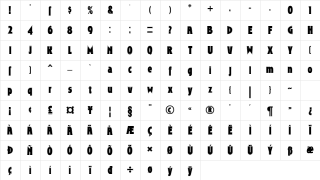 Roslyn Contour Regular Character Map Roslyn Contour Regular Character Map
