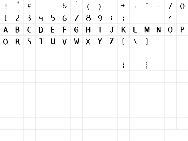 ROSWELL Regular Character Map