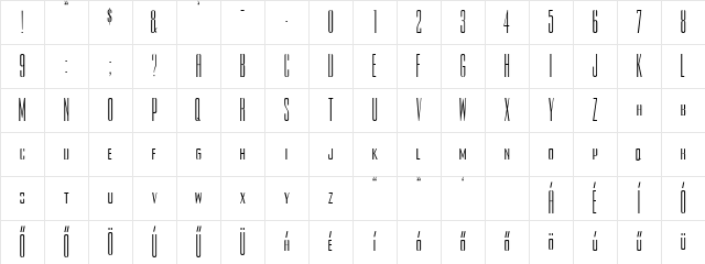 Rothmans-HU Normal Character Map