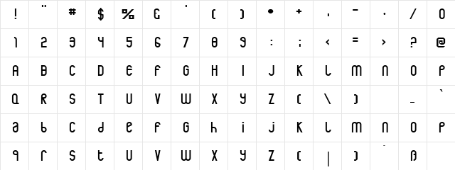 Rothwell Regular Character Map Rothwell Regular Character Map