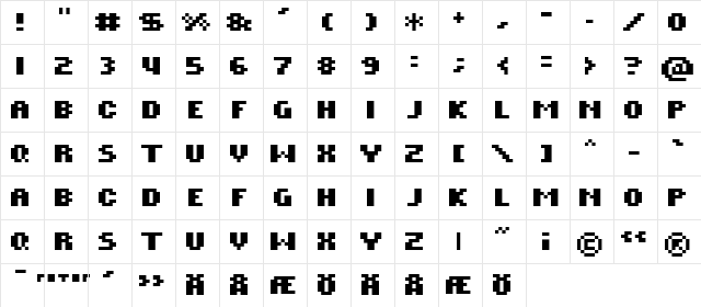 ROTORcap Bold Regular Character Map