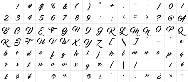 Rougbelt Regular Character Map Rougbelt Regular Character Map