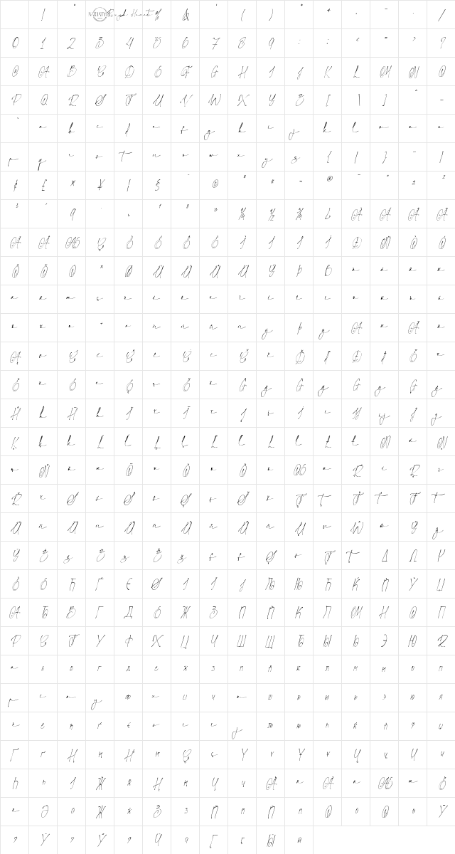Rough Hearts Personal Use Only Regular Character Map Rough Hearts Personal Use Only Regular Character Map