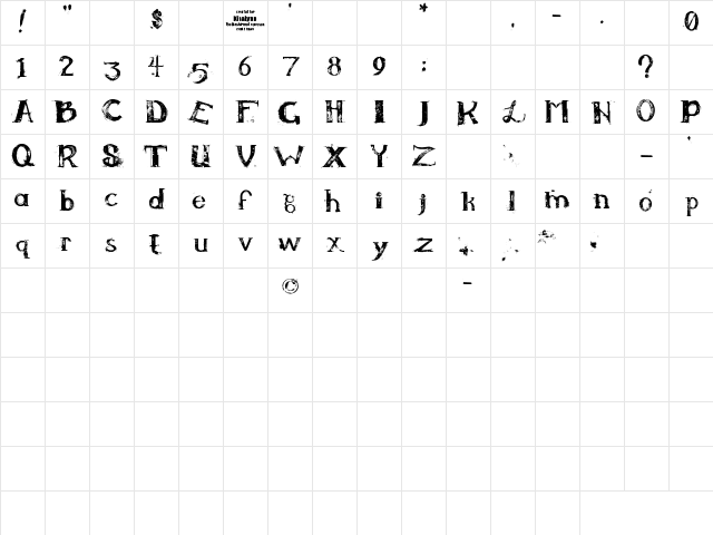 KiraLynn Regular Character Map