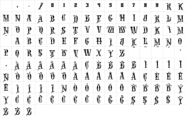 Rough Riders Alt Caps Regular Character Map Rough Riders Alt Caps Regular Character Map