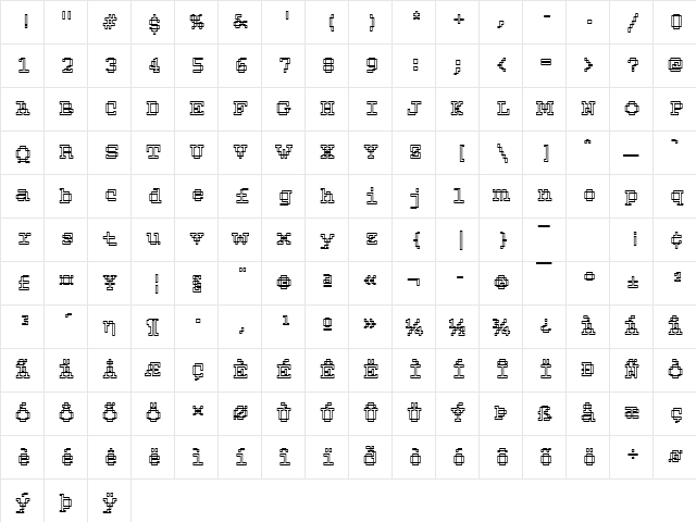Rough23 Becker Regular Character Map