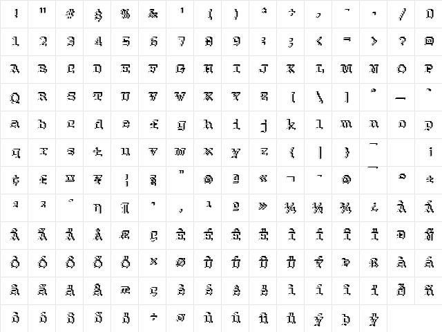 Rough25 Becker Regular Character Map Rough25 Becker Regular Character Map