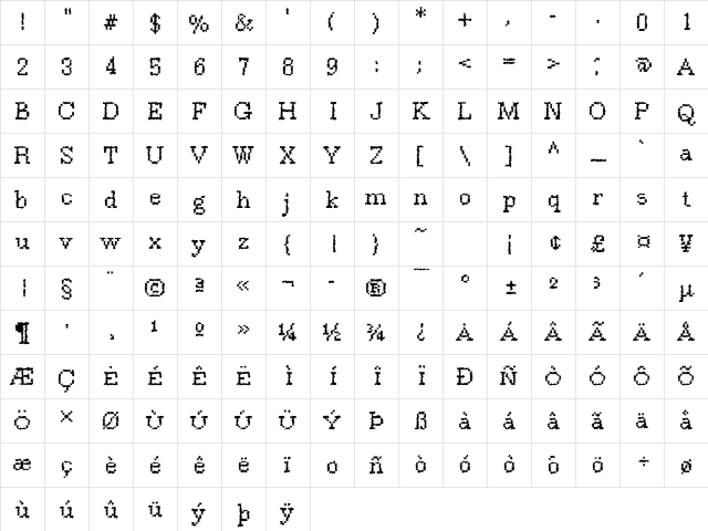 Rough38 Becker Regular Character Map Rough38 Becker Regular Character Map