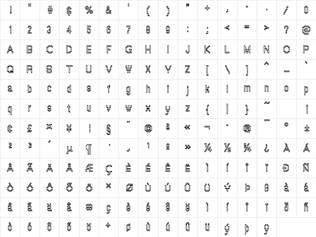 Rough43 Becker Regular Character Map