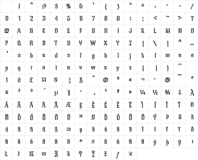 Rough56 Becker Regular Character Map Rough56 Becker Regular Character Map