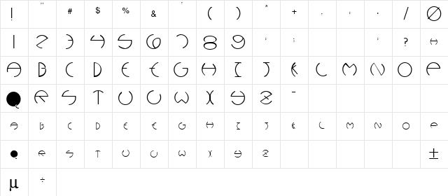 Rounders Regular Character Map