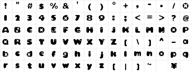 Bambino Regular Character Map Bambino Regular Character Map
