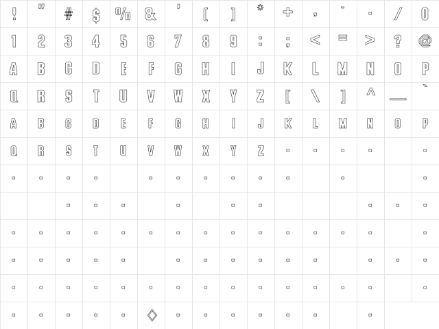 Rsdeusex Hollow Regular Character Map