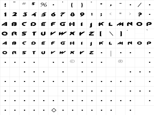 Rsnewgrrtt Ex Regular Character Map
