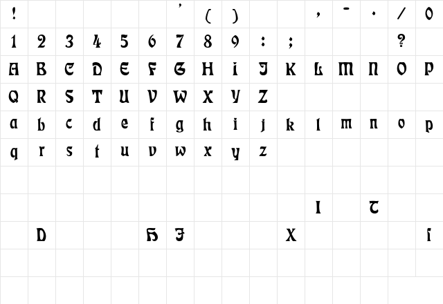 RSRudelsberg Regular Character Map RSRudelsberg Regular Character Map