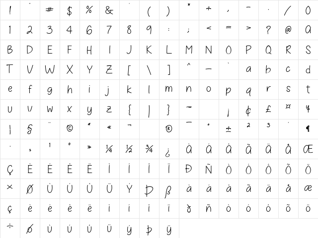 Banana Moonpie Free Regular Character Map