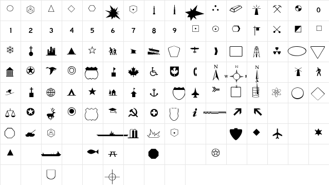 Banch-Thin Regular Character Map Banch-Thin Regular Character Map