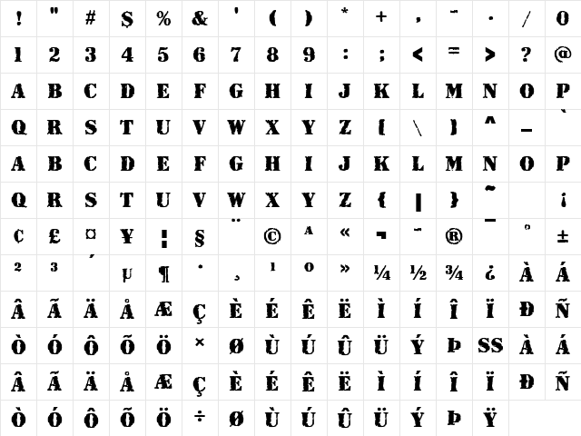 RubberStaSolT Regular Character Map RubberStaSolT Regular Character Map