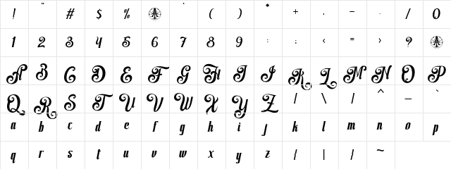 Rubra Costa Personal Use Only Regular Character Map