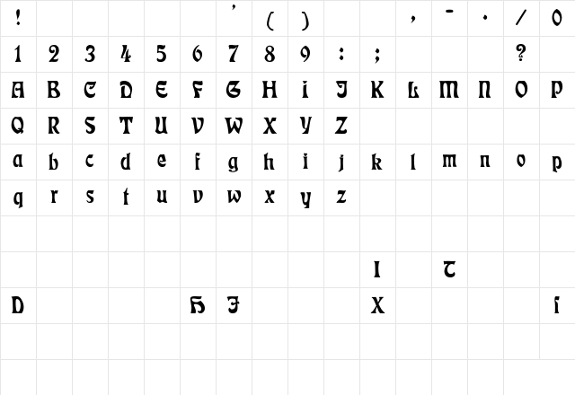 Rudelsberg Regular Character Map