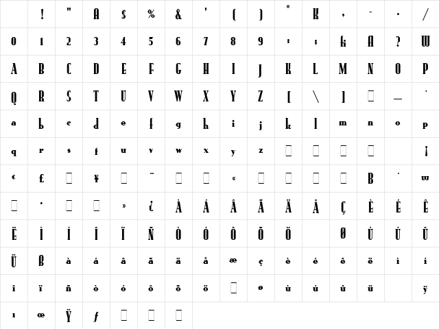 Rundfunk LET Plain Character Map