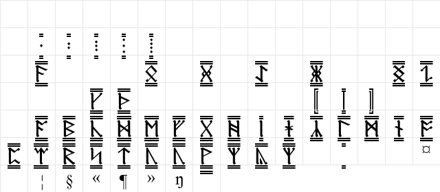 AngloSaxon Runes-2 Regular Character Map