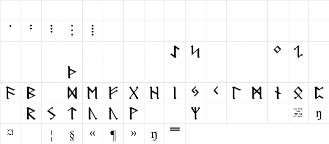 Germanic Runes Regular Character Map Germanic Runes Regular Character Map