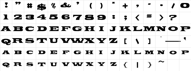 Banditi Regular Character Map