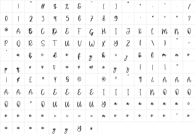 Rustic Market Regular Character Map Rustic Market Regular Character Map