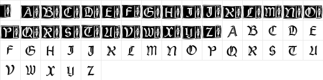 Rustick_Capitals Regular Character Map