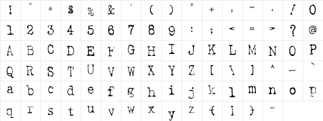 SA Inkspot regular Character Map