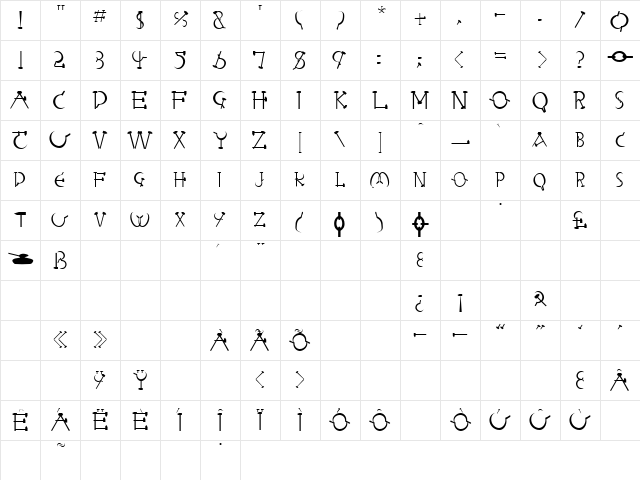 Sabbath 5 Regular Character Map Sabbath 5 Regular Character Map