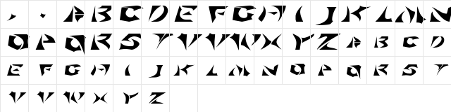 SabertoothExtended Regular Character Map