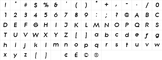 Sabor Display SSi Italic Character Map Sabor Display SSi Italic Character Map