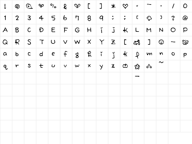 SacchiAlphabet Regular Character Map SacchiAlphabet Regular Character Map