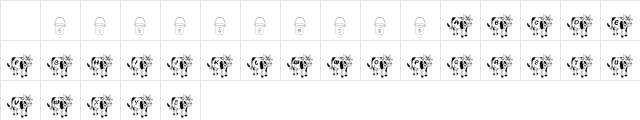 Sacred Cow Regular Character Map