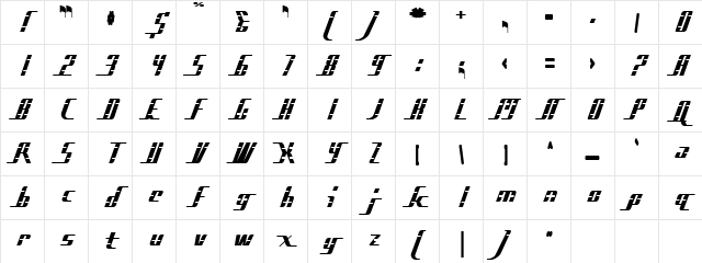 Sad Films SuperBold Character Map