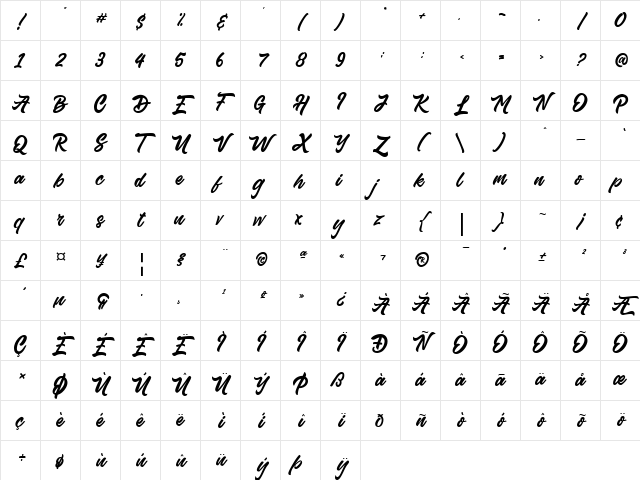 Saekana Clean Regular Character Map