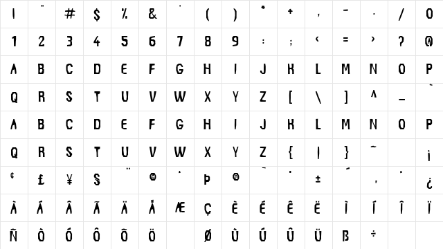 Safari Regular Character Map