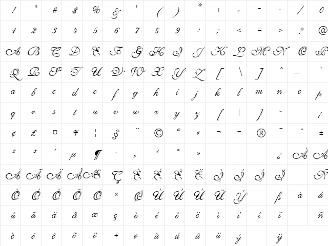 SaffronToo Normal Character Map
