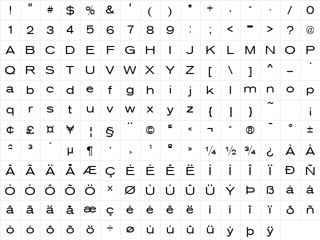 Sage Extended Regular Character Map