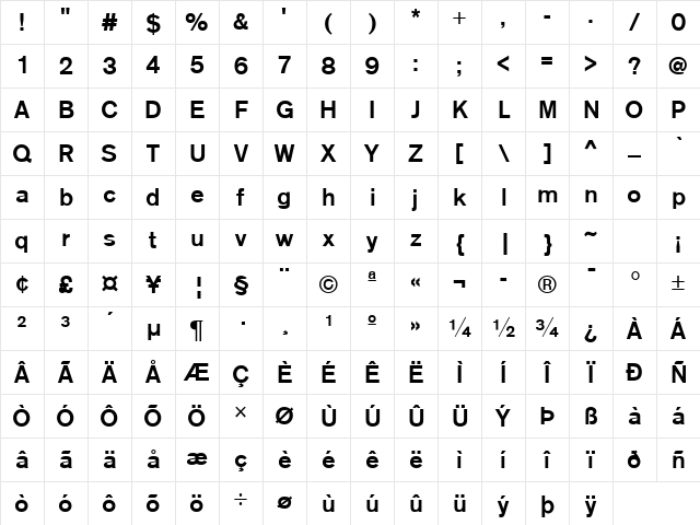 Sage Medium Regular Character Map