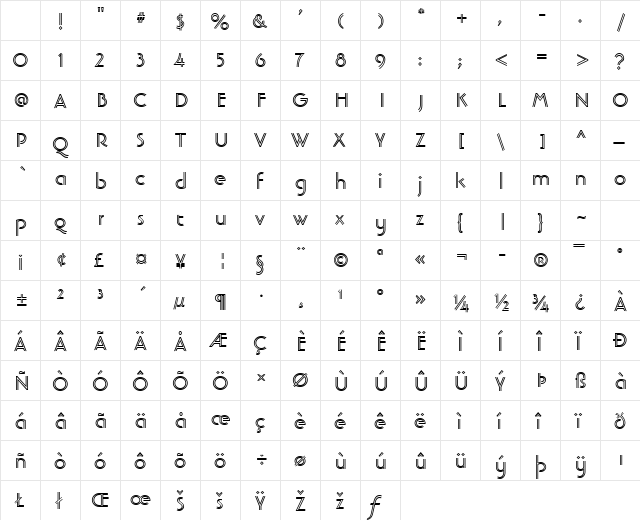 Banjoman Open Bold Regular Character Map Banjoman Open Bold Regular Character Map