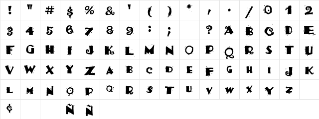 Salsa Regular Character Map