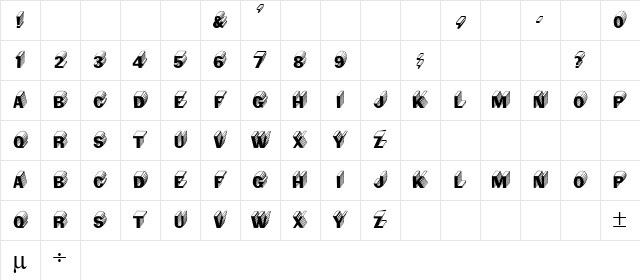 Salter Regular Character Map