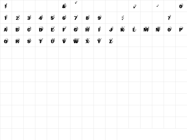 Salter Regular Character Map Salter Regular Character Map