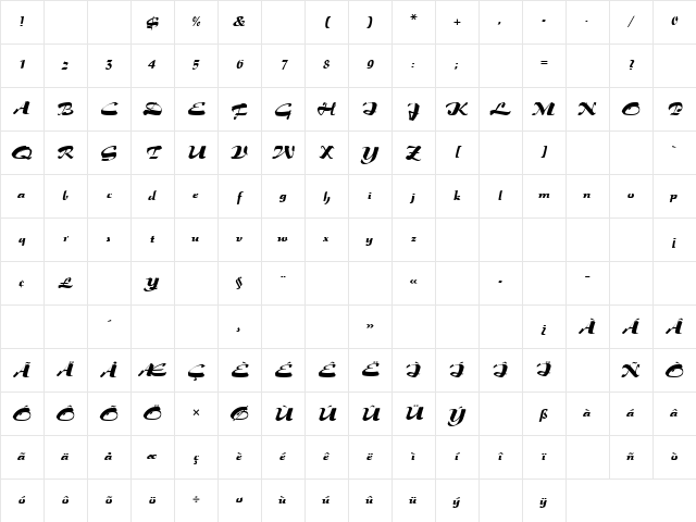 Salto Regular Character Map Salto Regular Character Map